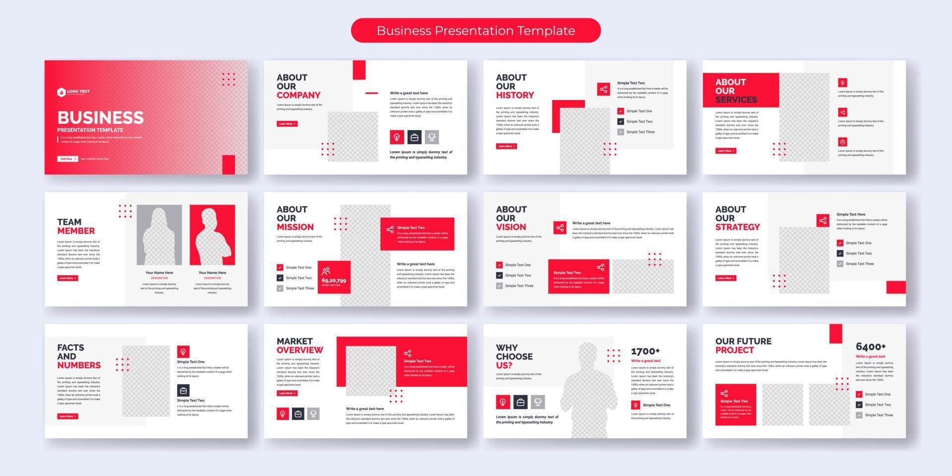 Design-Set für kreative Business-Präsentationsfolienvorlagen vektor