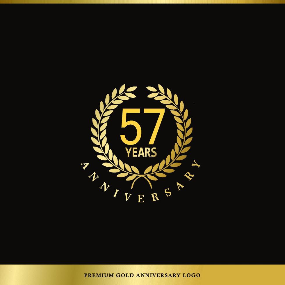 Luxus-Logo-Jubiläum 57 Jahre verwendet für Hotel, Spa, Restaurant, VIP, Mode und Premium-Markenidentität. vektor