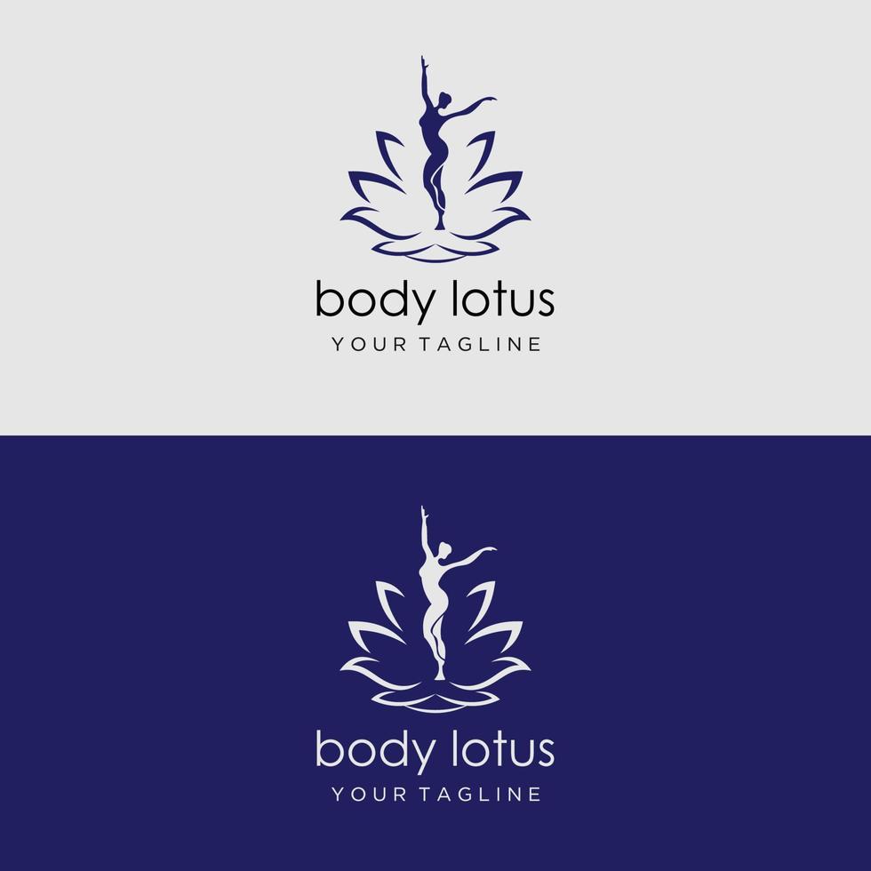 vecteezy lotus blomma logotyp med mänsklig vektor