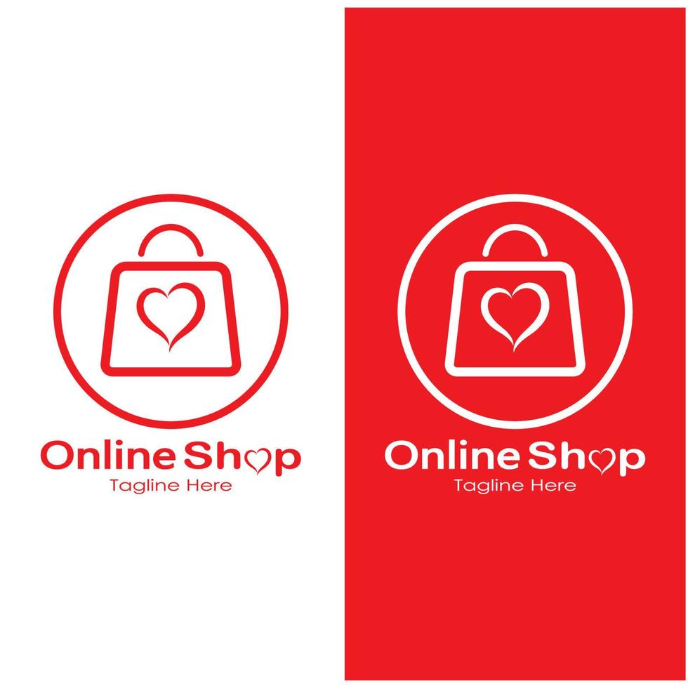 E-Commerce-Logo-Einkaufstasche und Online-Einkaufswagen und Online-Shop-Logo-Design mit modernem Konzept vektor