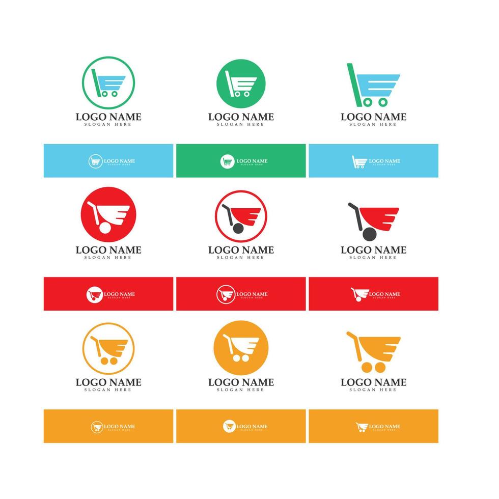 E-Commerce-Logo und Online-Shop-Logo-Design mit modernem Konzept vektor