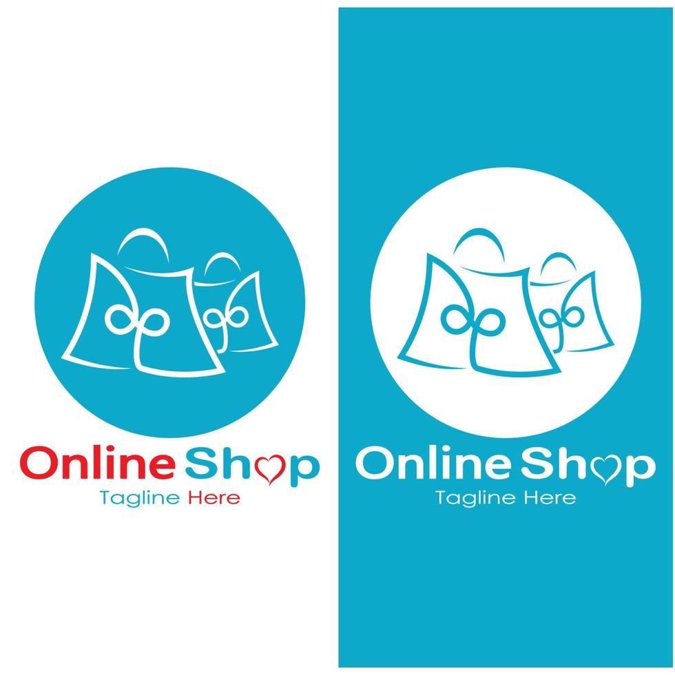 E-Commerce-Logo-Einkaufstasche und Online-Einkaufswagen und Online-Shop-Logo-Design mit modernem Konzept vektor