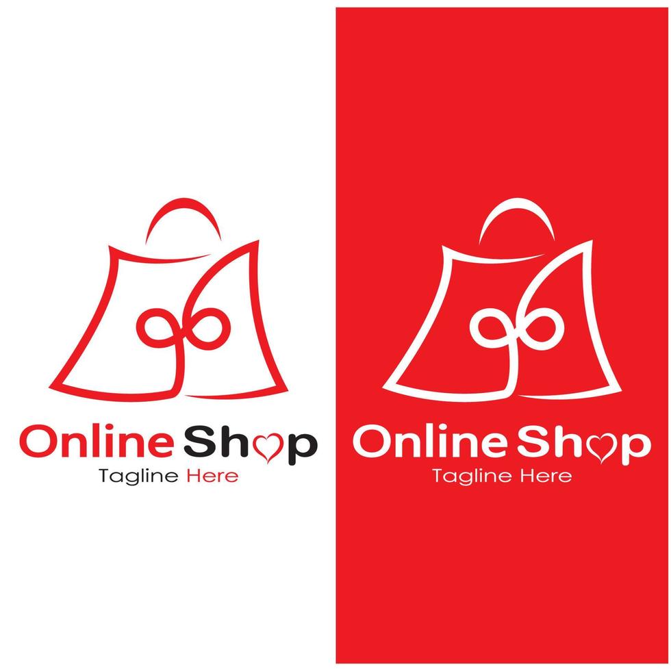 E-Commerce-Logo-Einkaufstasche und Online-Einkaufswagen und Online-Shop-Logo-Design mit modernem Konzept vektor