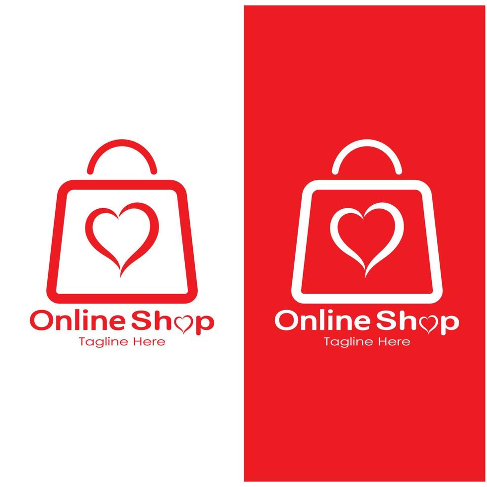 E-Commerce-Logo-Einkaufstasche und Online-Einkaufswagen und Online-Shop-Logo-Design mit modernem Konzept vektor