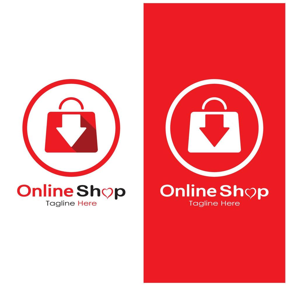 E-Commerce-Logo-Einkaufstasche und Online-Einkaufswagen und Online-Shop-Logo-Design mit modernem Konzept vektor