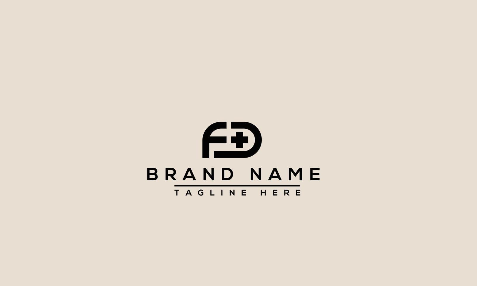 fd logotyp formgivningsmall vektor grafiskt varumärke element.