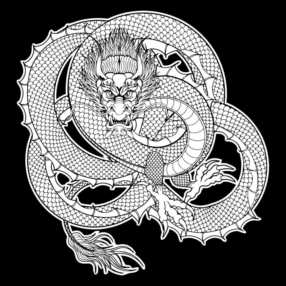 illustration av asiatisk drake tradition vektor
