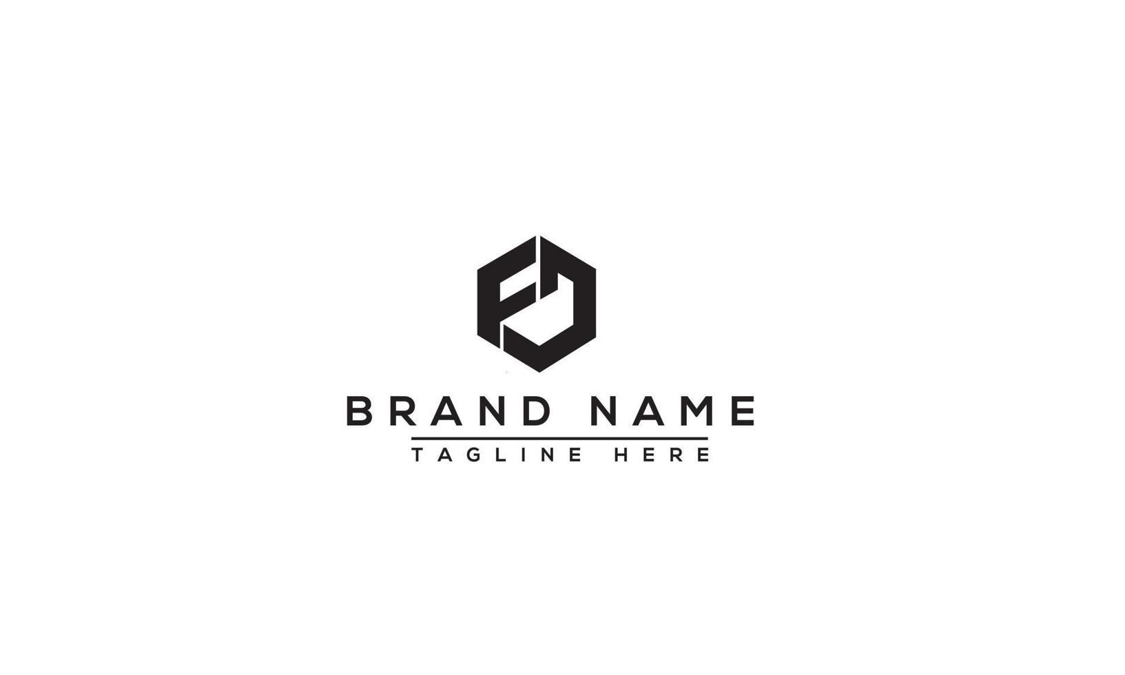 fd-Logo-Design-Vorlage, Vektorgrafik-Branding-Element. vektor