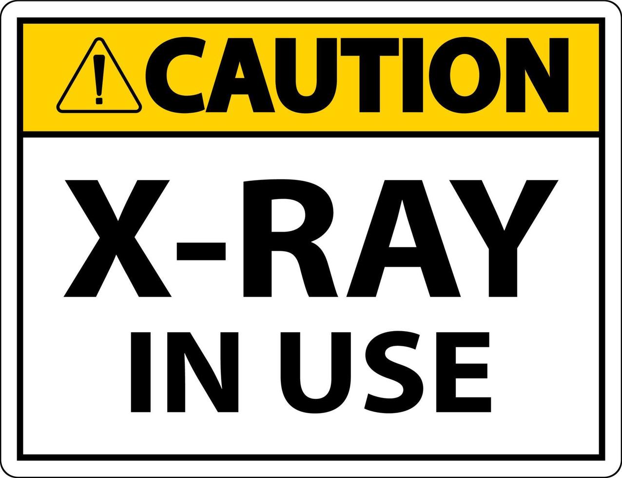 varning röntgen i använda sig av tecken på vit bakgrund vektor