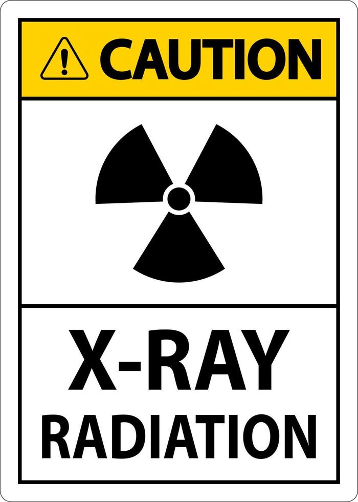 Warnzeichen für Röntgenstrahlung auf weißem Hintergrund vektor
