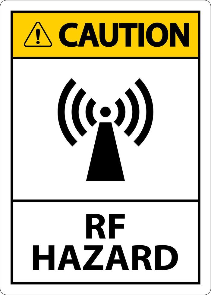 varning rf fara tecken på vit bakgrund vektor