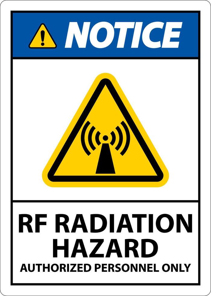 Beachten Sie, dass die Gefahr der HF-Strahlung nur auf weißem Hintergrund zulässig ist vektor