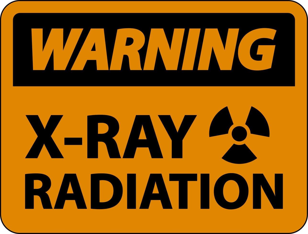 Warnzeichen für Röntgenstrahlung auf weißem Hintergrund vektor
