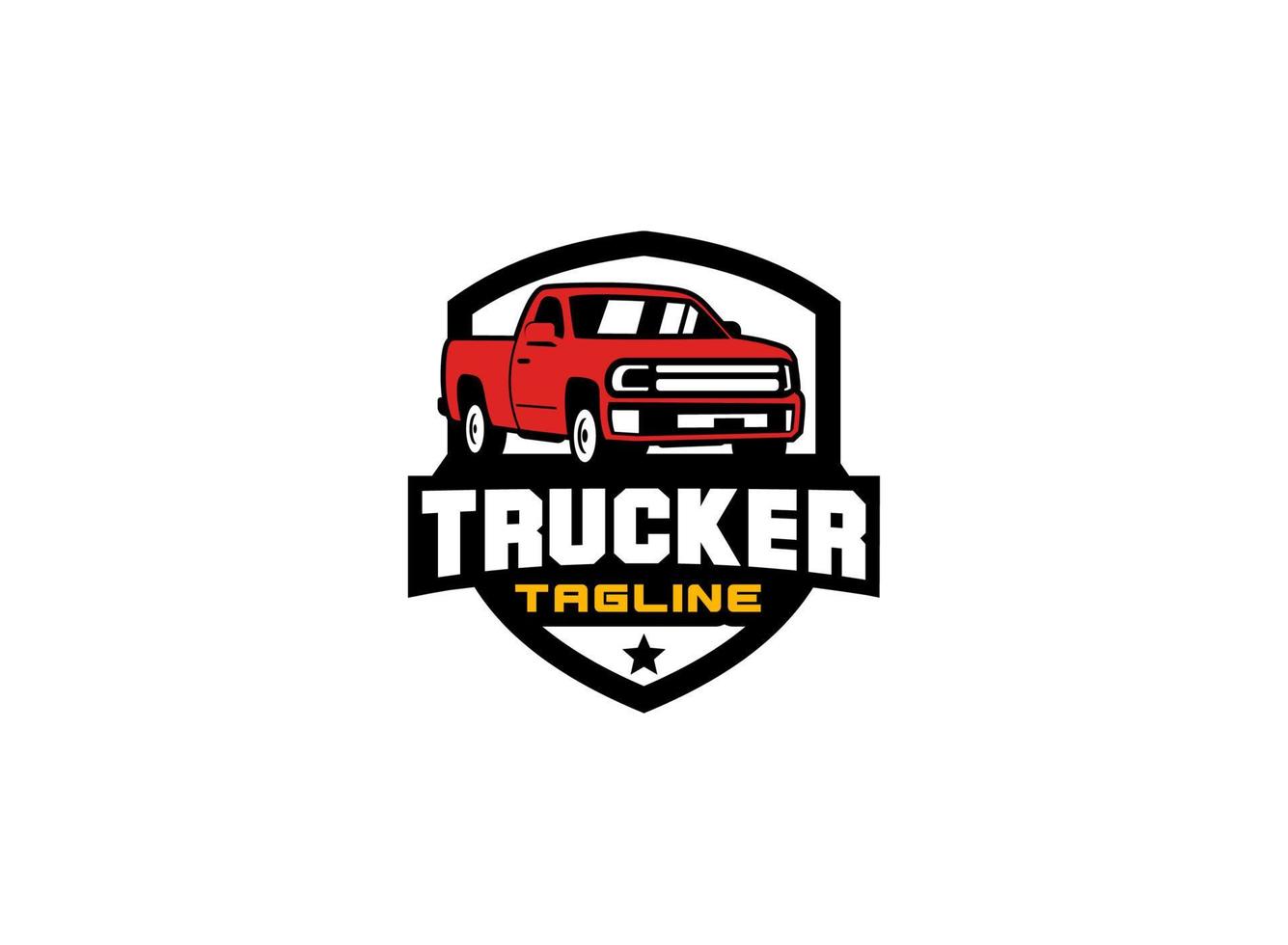 LKW-Logo-Vektor für Transportunternehmen. Fahrzeugausrüstungsvorlagen-Vektorillustration für Ihre Marke. vektor