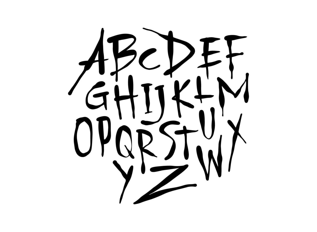 Alphabet-Anfangspinselhandschrift oder handgeschriebenes Logo für Identität. Logo mit Unterschrift und handgezeichnetem Stil. vektor