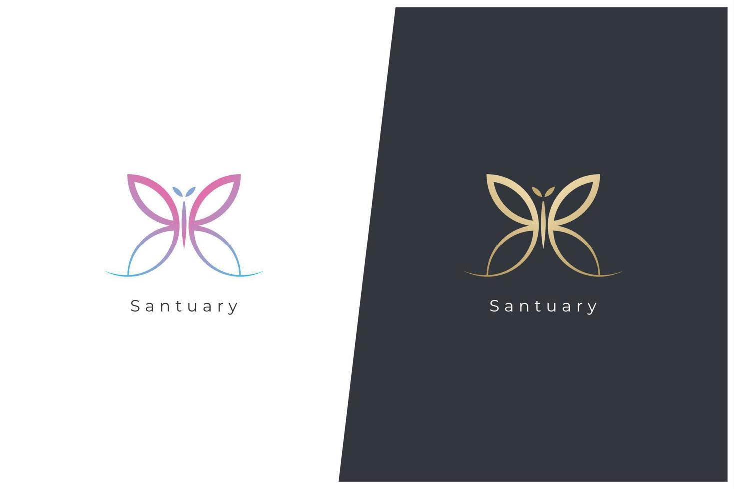 Schmetterling Kosmetik Wellness Spa Tiere Vektor-Logo-Konzeption vektor