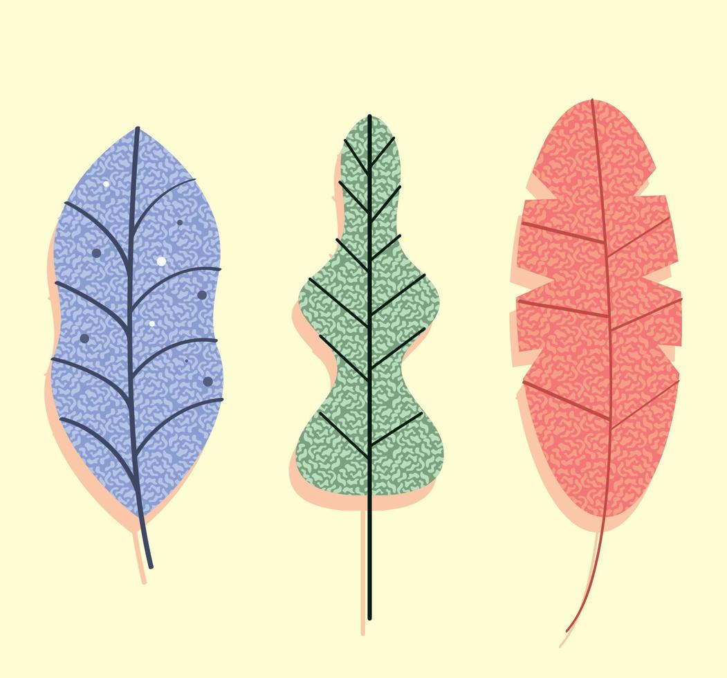 textur växter och löv vektor