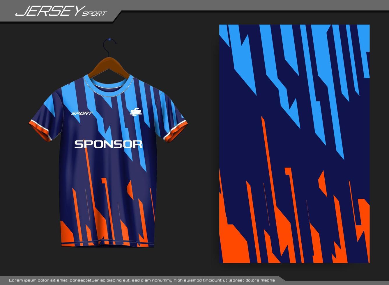 Jersey-Sport-T-Shirt. Fußballtrikot für Fußballverein. geeignet für Jersey, Hintergrund, Poster usw. vektor