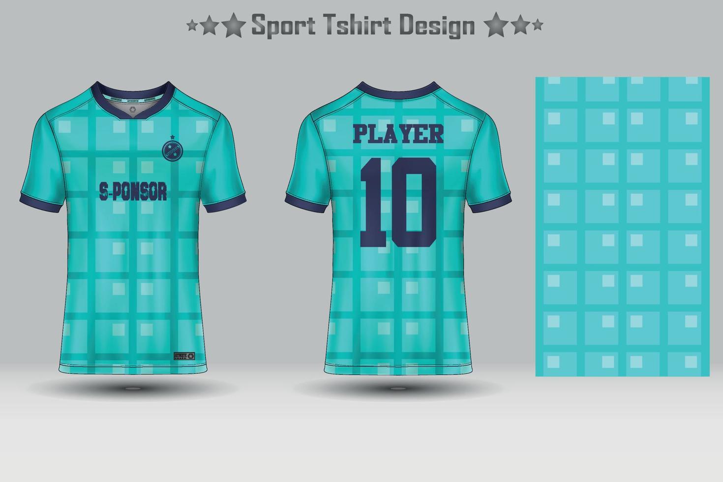 Fußballsport Jersey Mockup abstraktes geometrisches Muster T-Shirt Design vektor