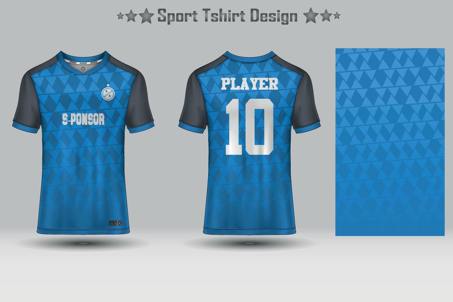 Fußballsport Jersey Mockup abstraktes geometrisches Muster T-Shirt Design vektor