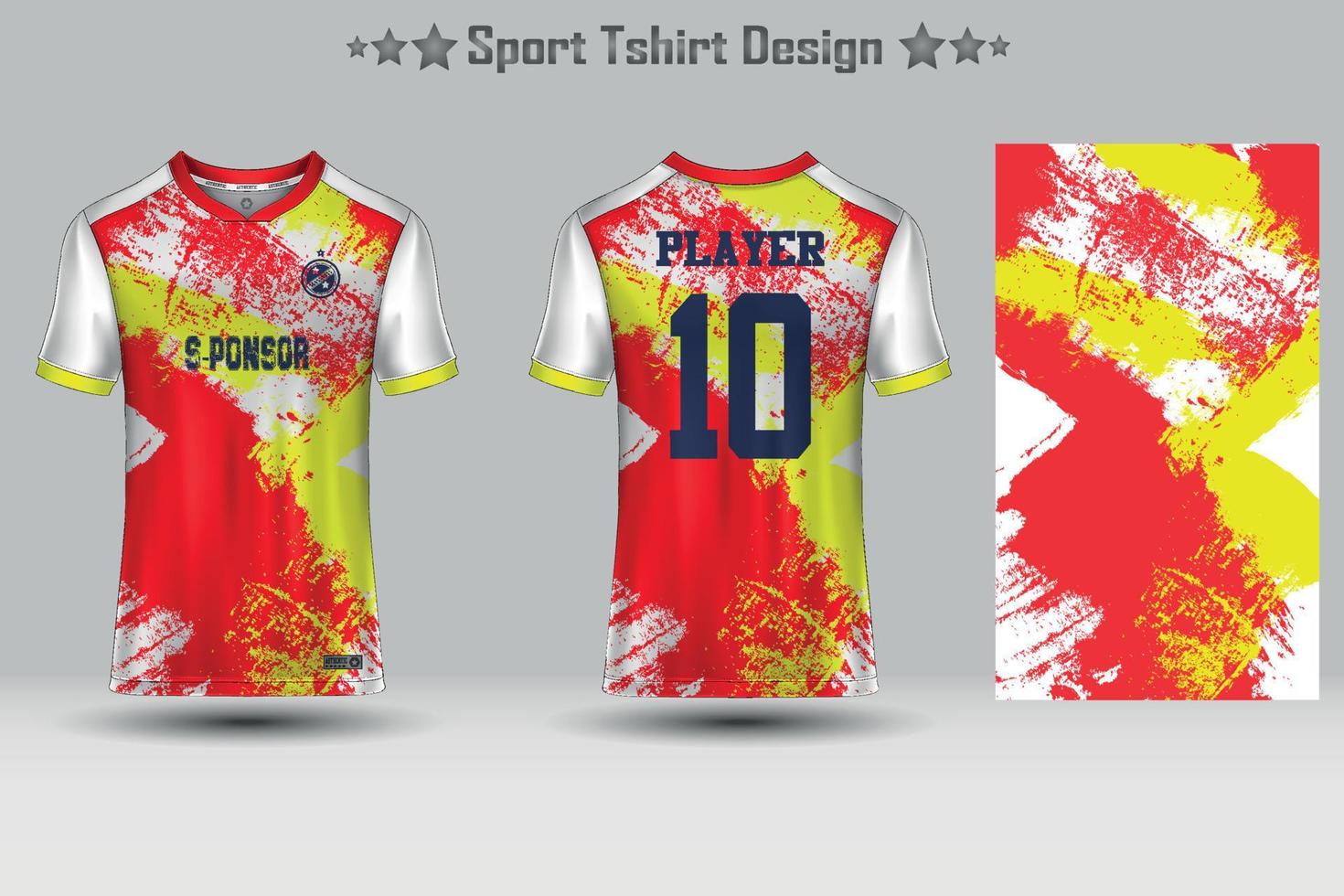 Fußballsport Jersey Mockup abstraktes geometrisches Muster T-Shirt Design vektor