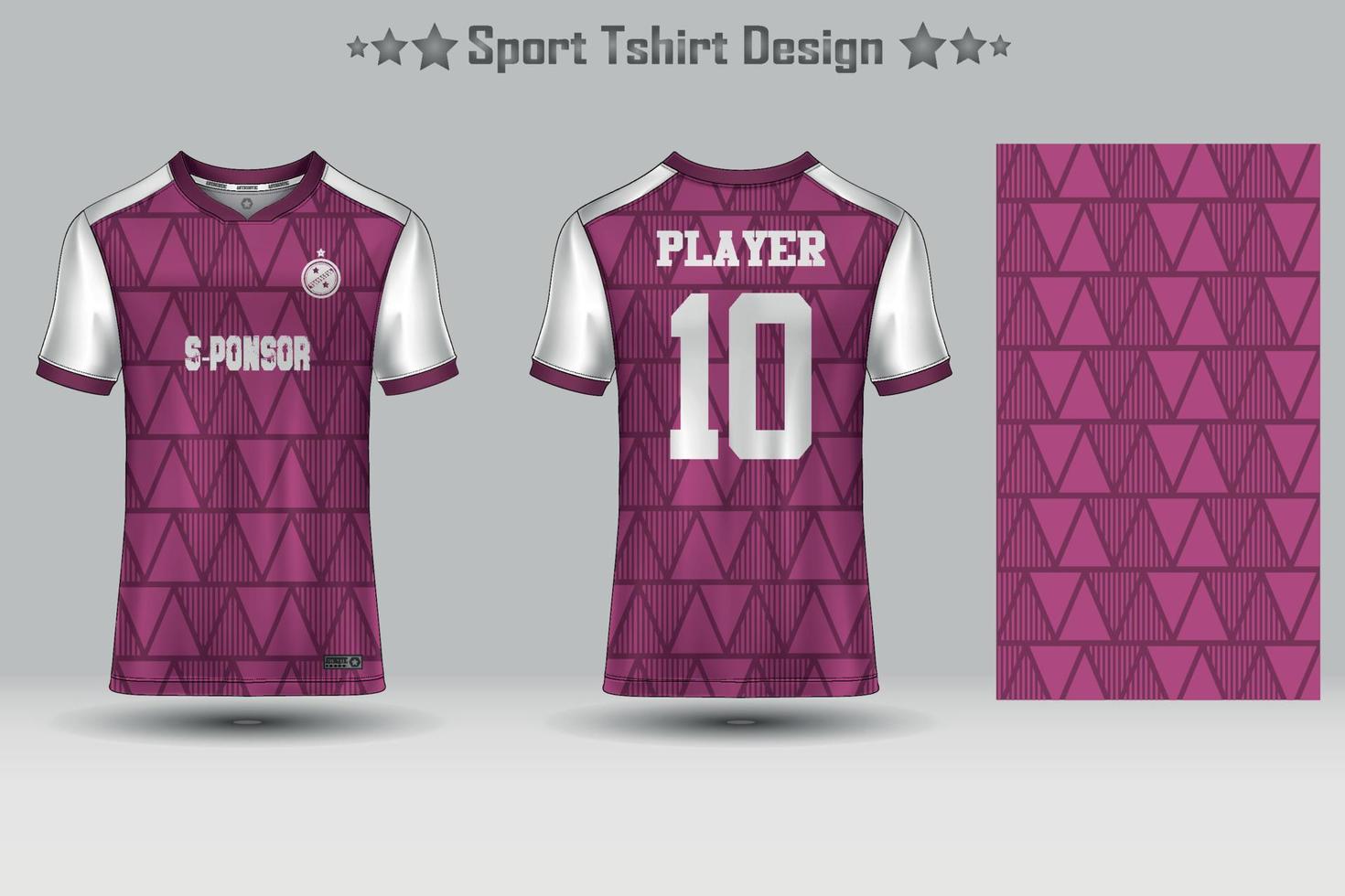 Fußballsport Jersey Mockup abstraktes geometrisches Muster T-Shirt Design vektor