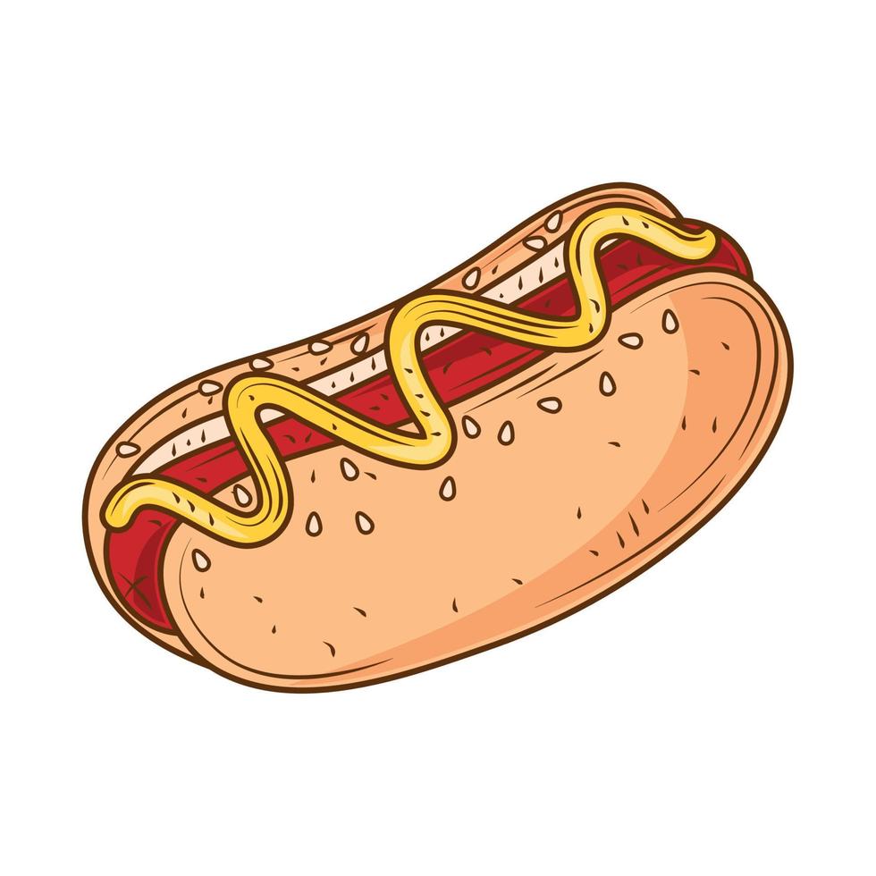 Hotdog-Fastfood vektor