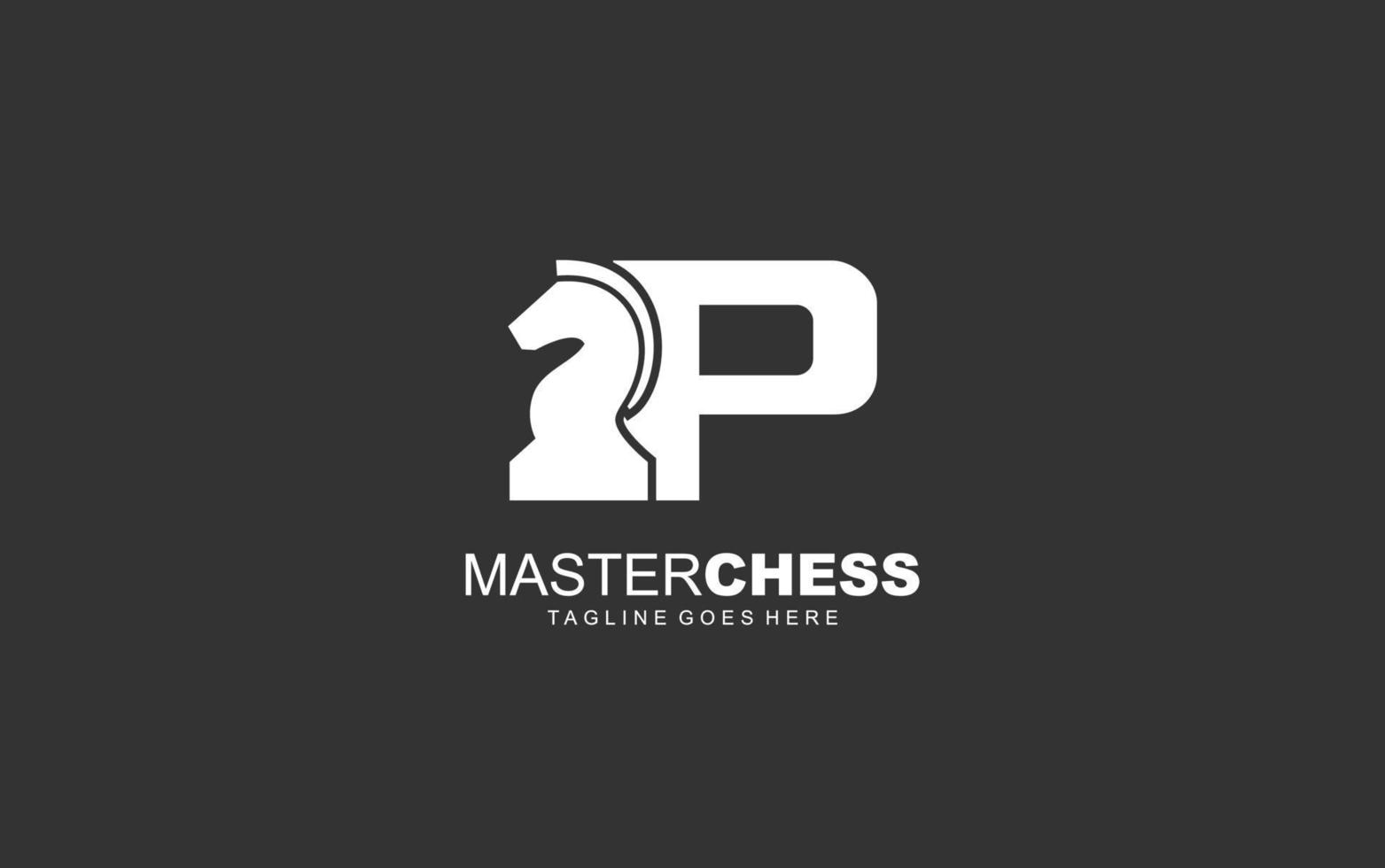p logotyp schack för branding företag. häst mall vektor illustration för din varumärke.