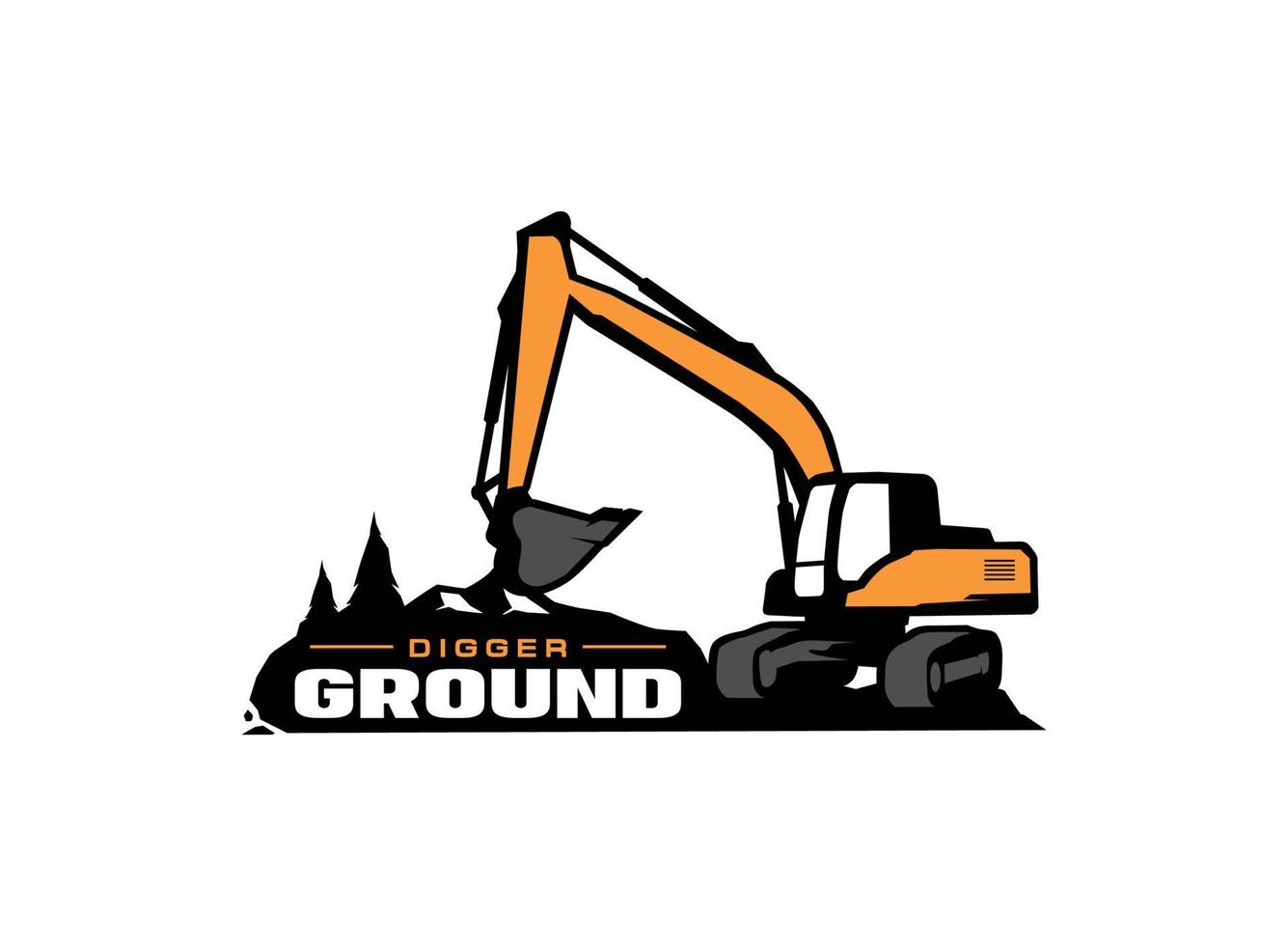 grävmaskin logotyp vektor för konstruktion företag. tung Utrustning mall vektor illustration för din varumärke.