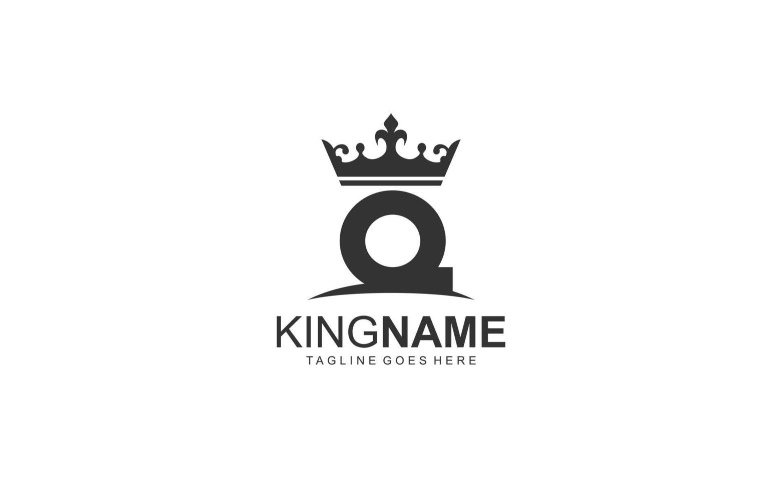 q Logo-Krone für Bauunternehmen. Briefvorlage Vektor-Illustration für Ihre Marke. vektor