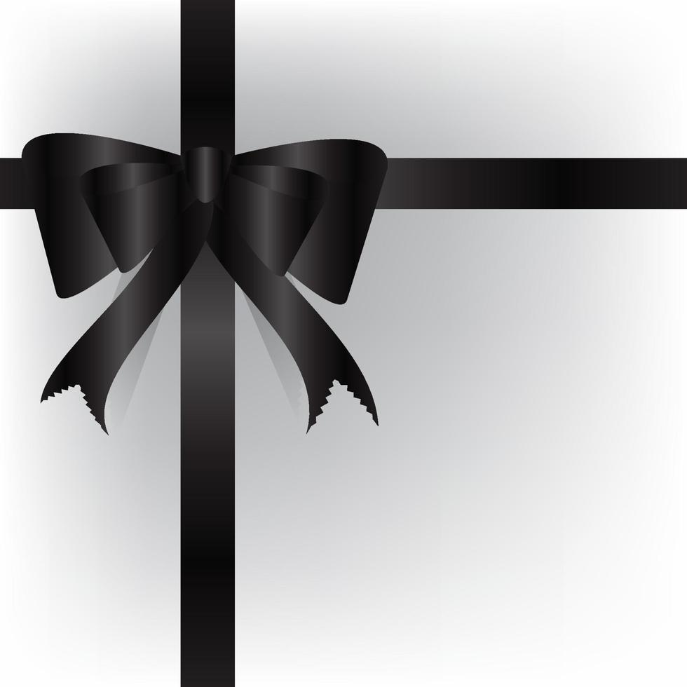 svart rosett med horisontell och vertikal svart band. vektor dekorationer för svart fredag försäljning design