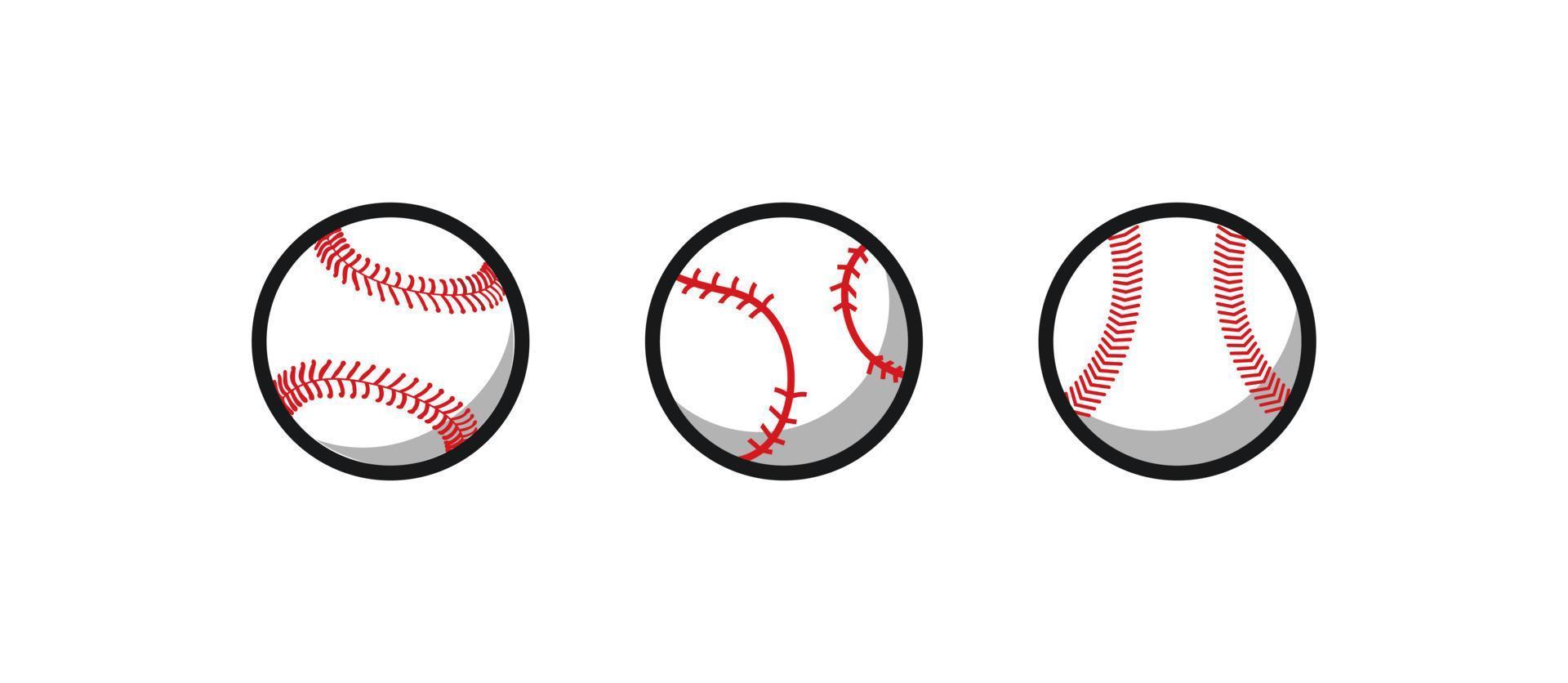 Variationsvektor des einfachen Designs des Baseballballs vektor