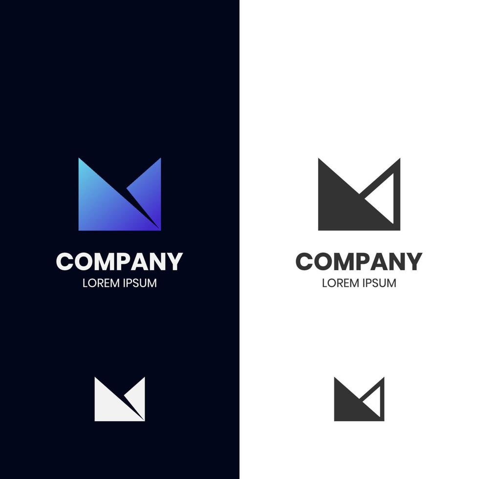 geometrisk brev m abstrakt modern logotyp ikon design vektor element för företag företags-