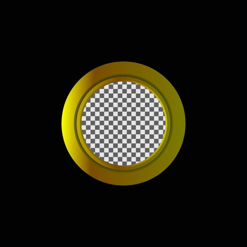 gyllene Foto ram cirkel form, lämplig för profil foton och andra vektor
