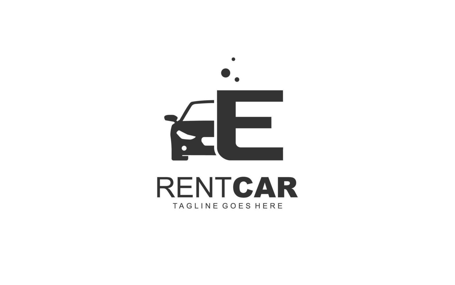 E-Logo-Verleih für Branding-Unternehmen. Transportschablonen-Vektorillustration für Ihre Marke. vektor