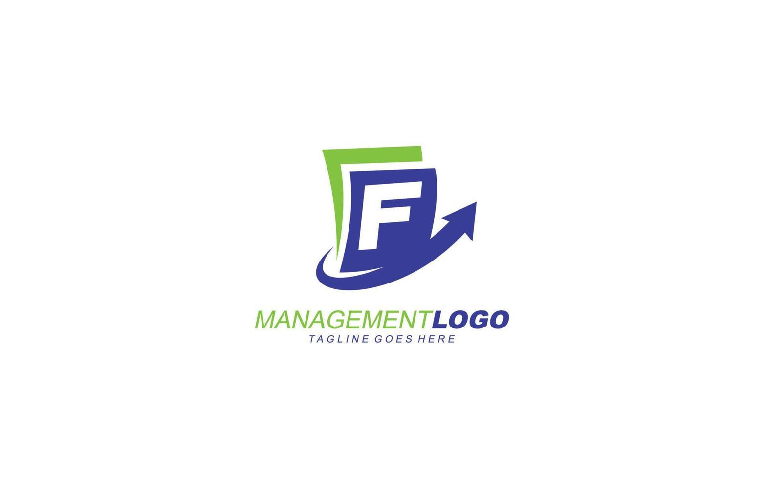 f logotyp förvaltning för företag. brev mall vektor illustration för din varumärke.