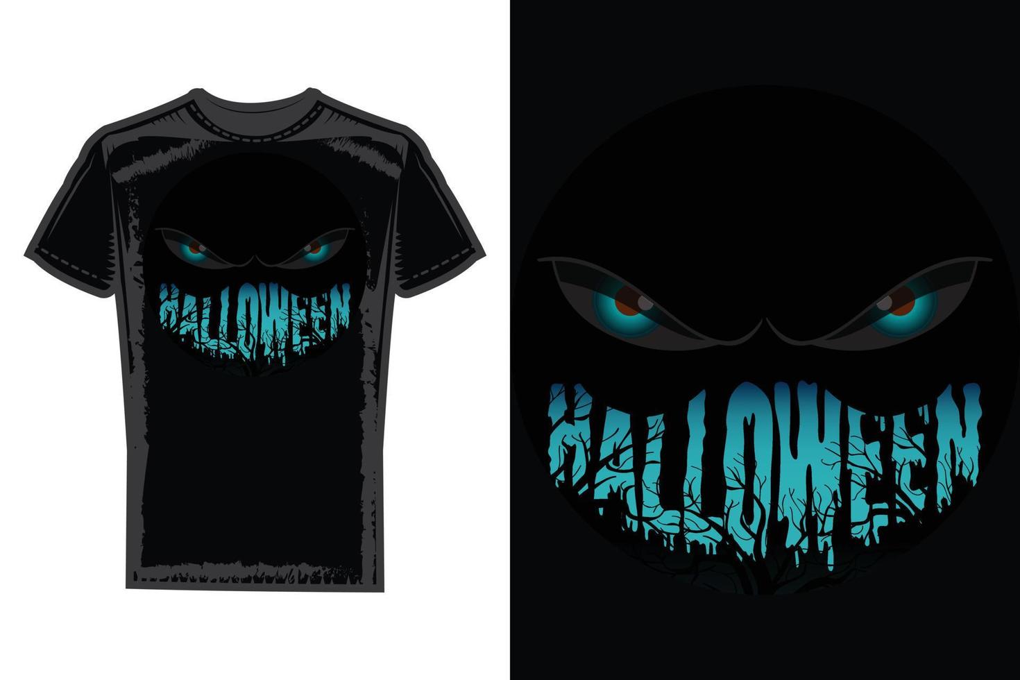 Halloween-T-Shirt-Design. Malbuch- oder Buchcover-Design oder Halloween-Poster-Design vektor