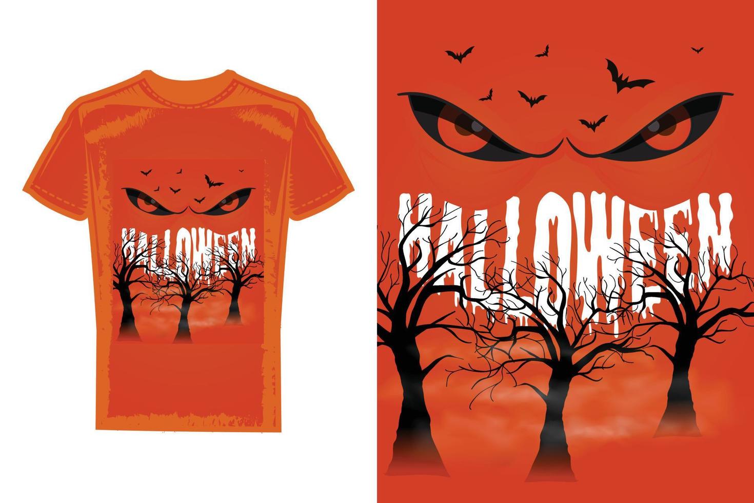 Halloween-T-Shirt-Design. Malbuch- oder Buchcover-Design oder Halloween-Poster-Design vektor