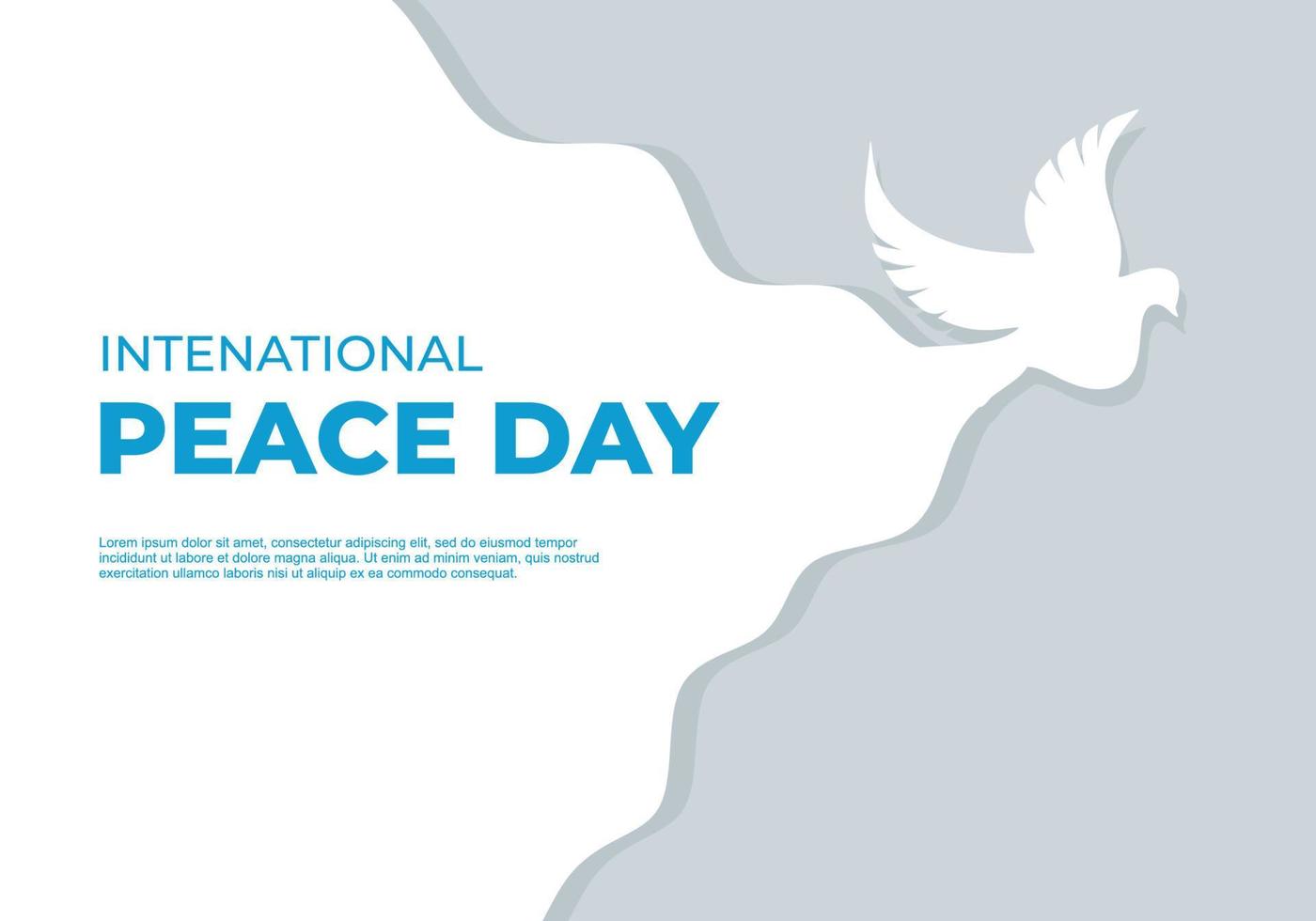 internationell fred dag bakgrund på september 21 med vit duva. vektor