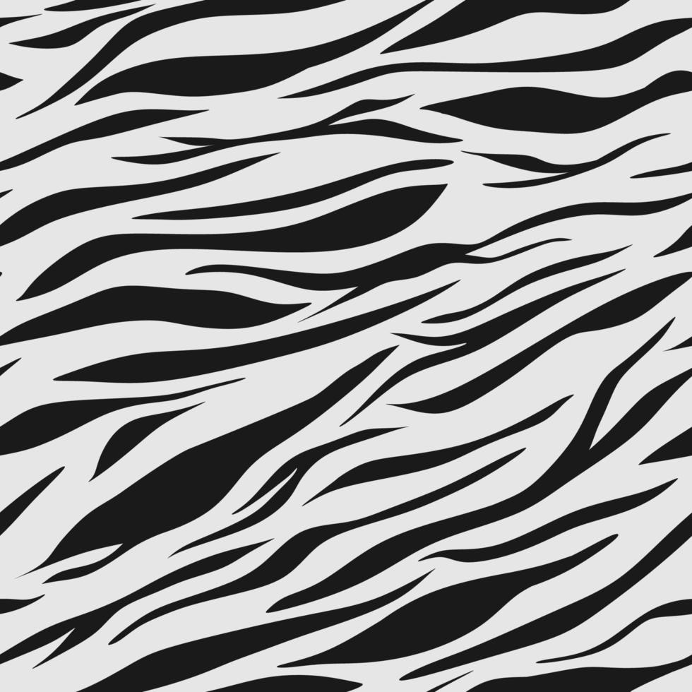 nahtloses muster der tigerhaut in der schwarzen weißen farbe. vektor