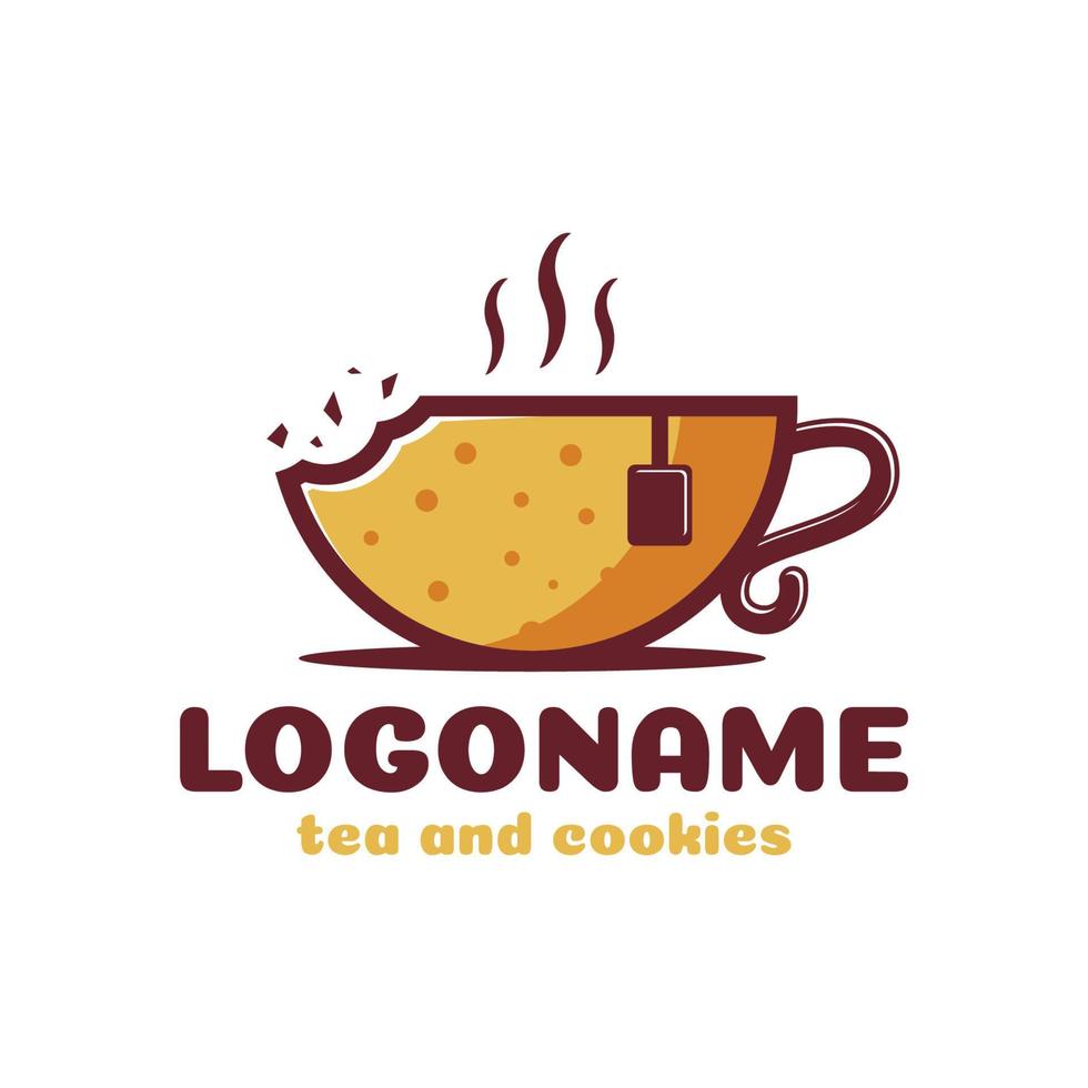 Logo-Vorlage für Tee und Kekse, Restaurant- und Café-Logo vektor