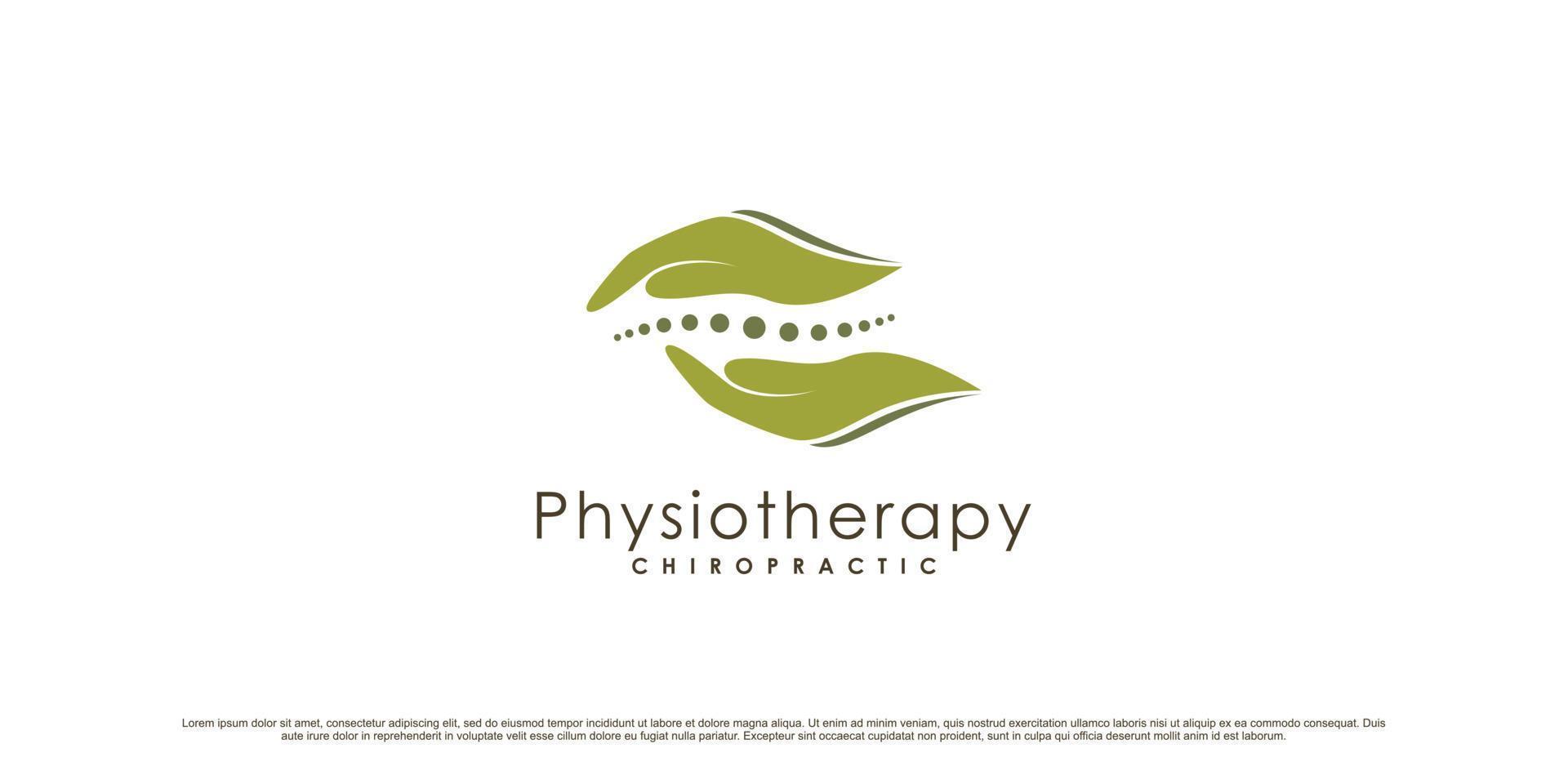 Physiotherapie-Logo-Design für Gesundheitswesen und Medizin mit kreativem, modernem Konzept-Premium-Vektor vektor