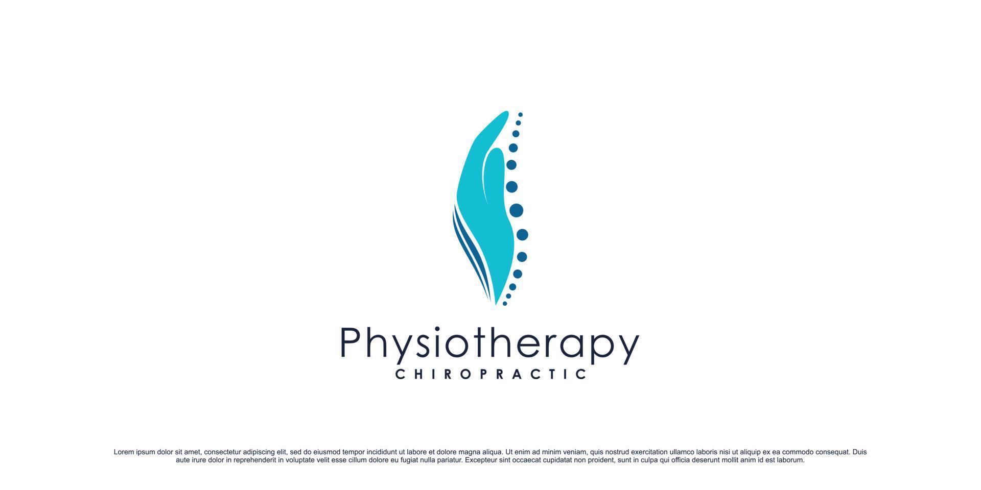 Physiotherapie-Logo-Design für Gesundheitswesen und Medizin mit kreativem, modernem Konzept-Premium-Vektor vektor