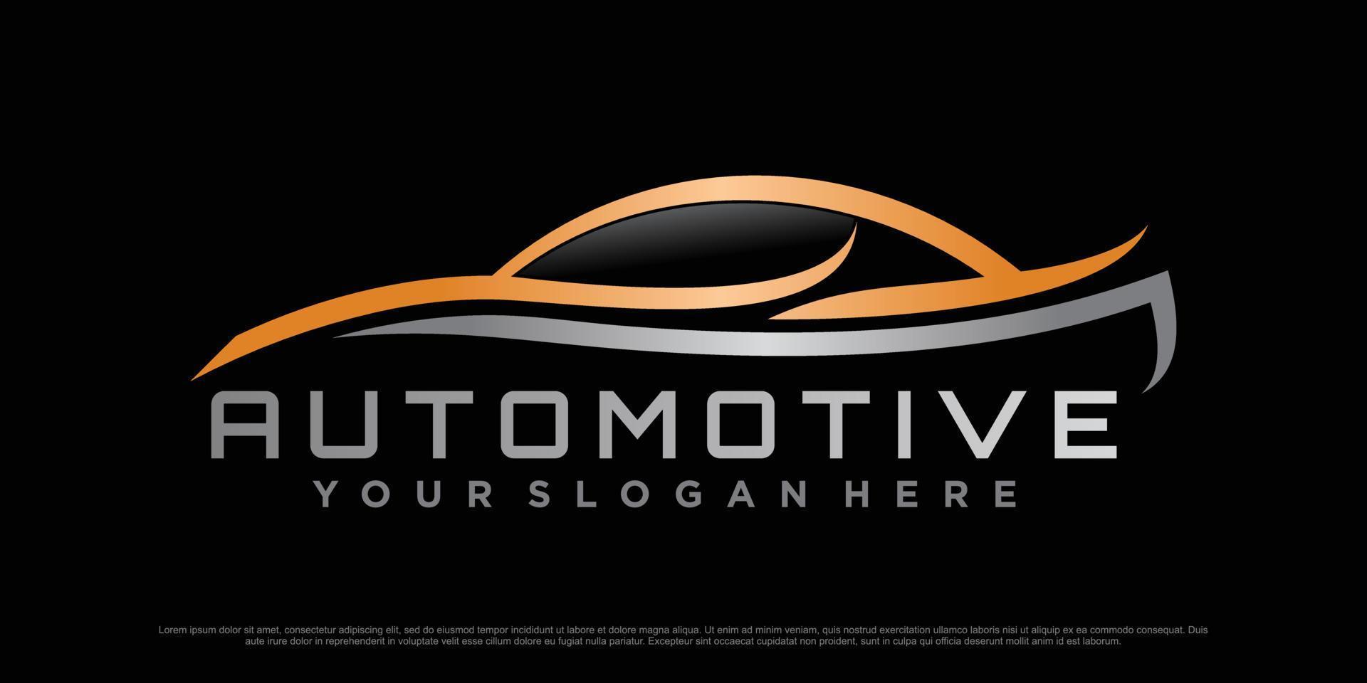 bil- logotyp design med sporter bil ikon och kreativ modern begrepp premie vektor