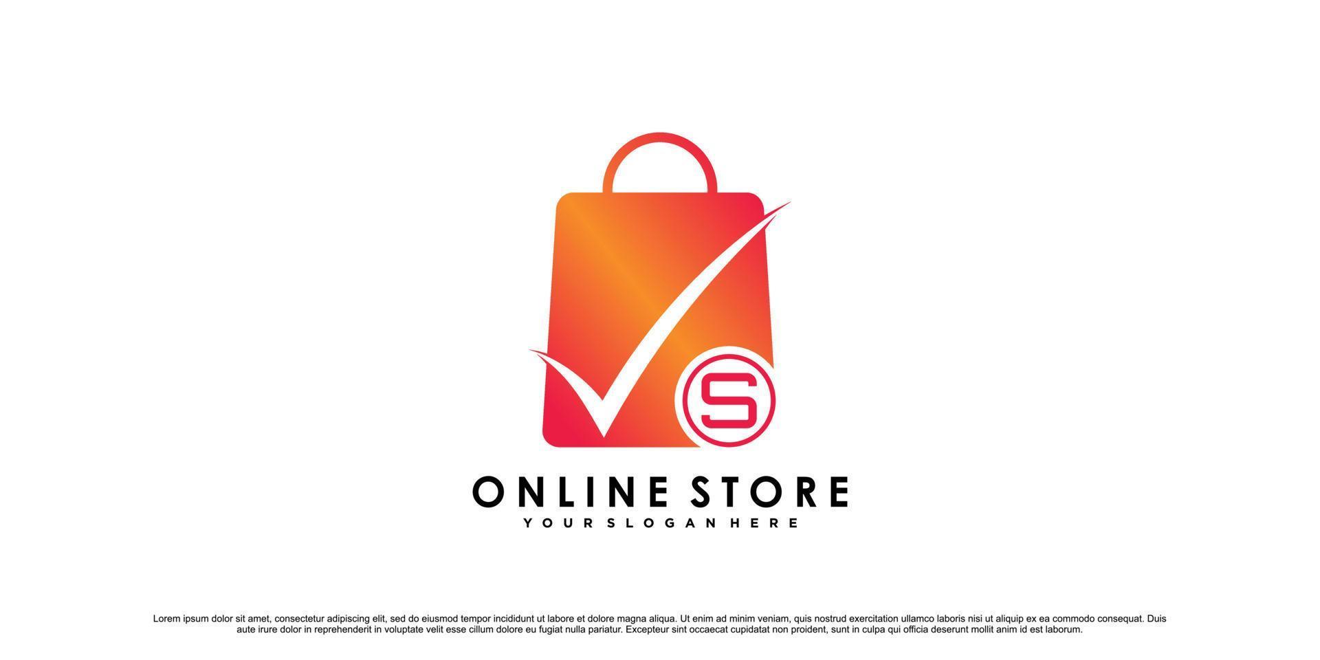 Online-Shop-Logo-Design für Commerce-Business-Symbol mit modernem Stil-Konzept-Premium-Vektor vektor