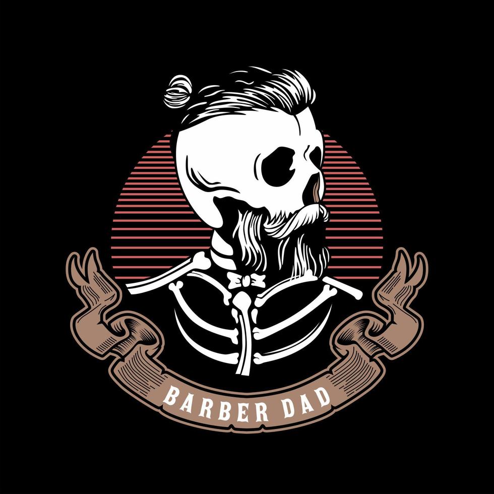 Totenkopf-Friseur-Vektor-Illustration vektor