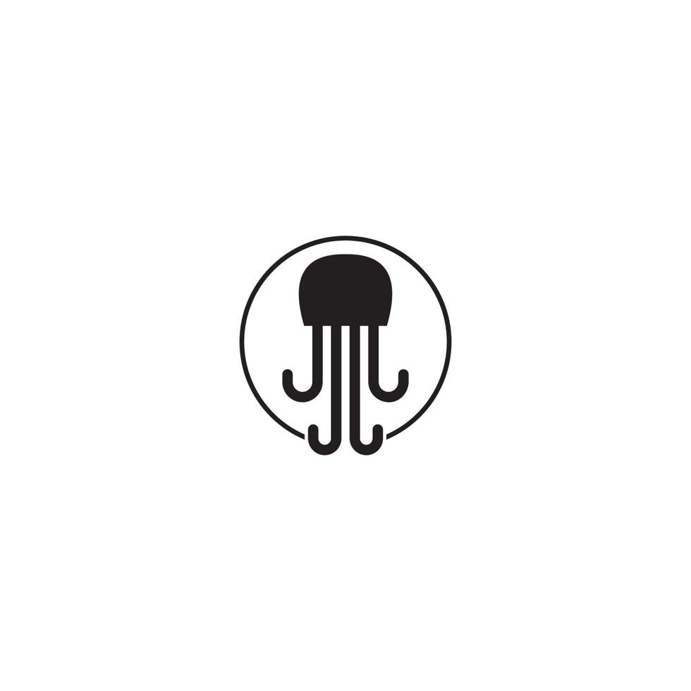 Qualle Symbol Drachenkopf Logo Vektor Illustration Template Design