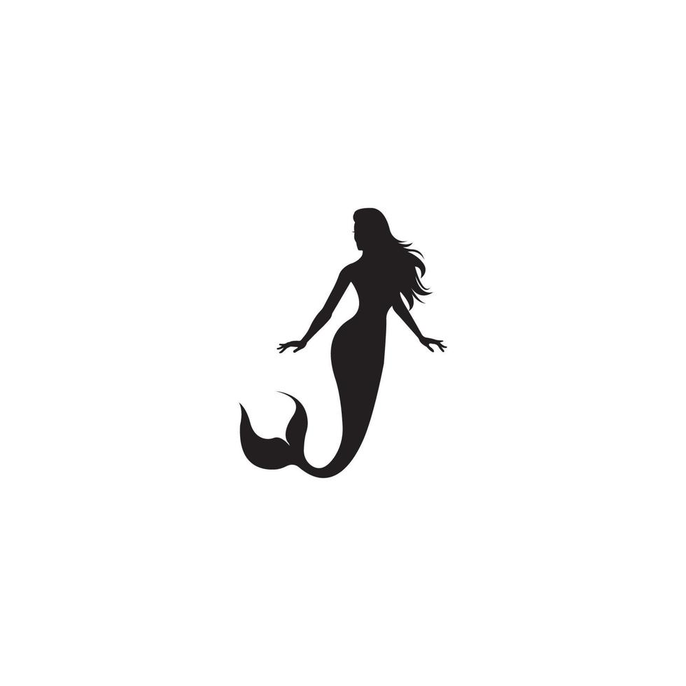 Meerjungfrau-Logo-Vektor-Illustration-Symbol-Design. vektor