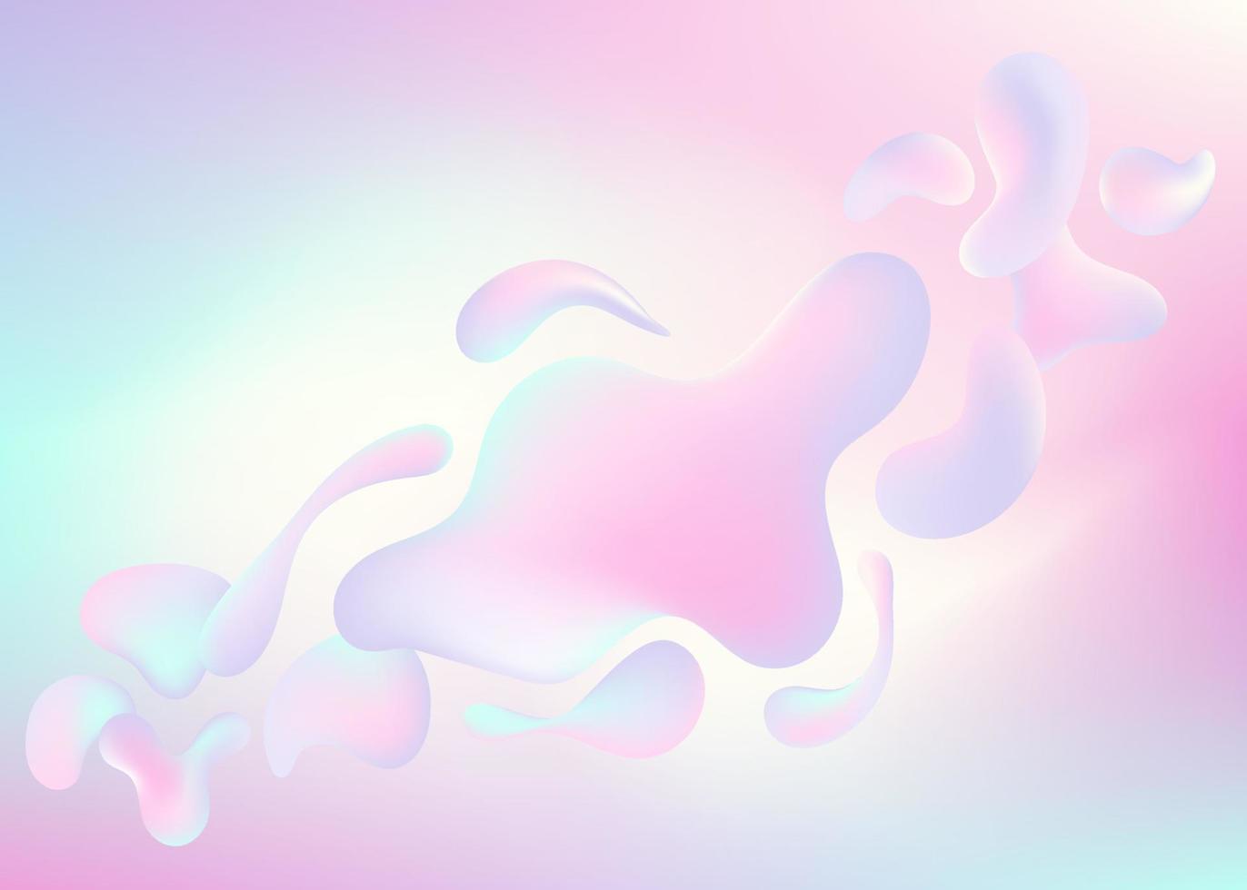 flüssiger fluss holographischer rosa 3d-neon-lavalampen-vektorgeometrischer hintergrund für banner, karte, ui-design oder tapete. Verlaufsgitterblase in Form eines Wellentropfens. flüssige bunte abstrakte formen. vektor