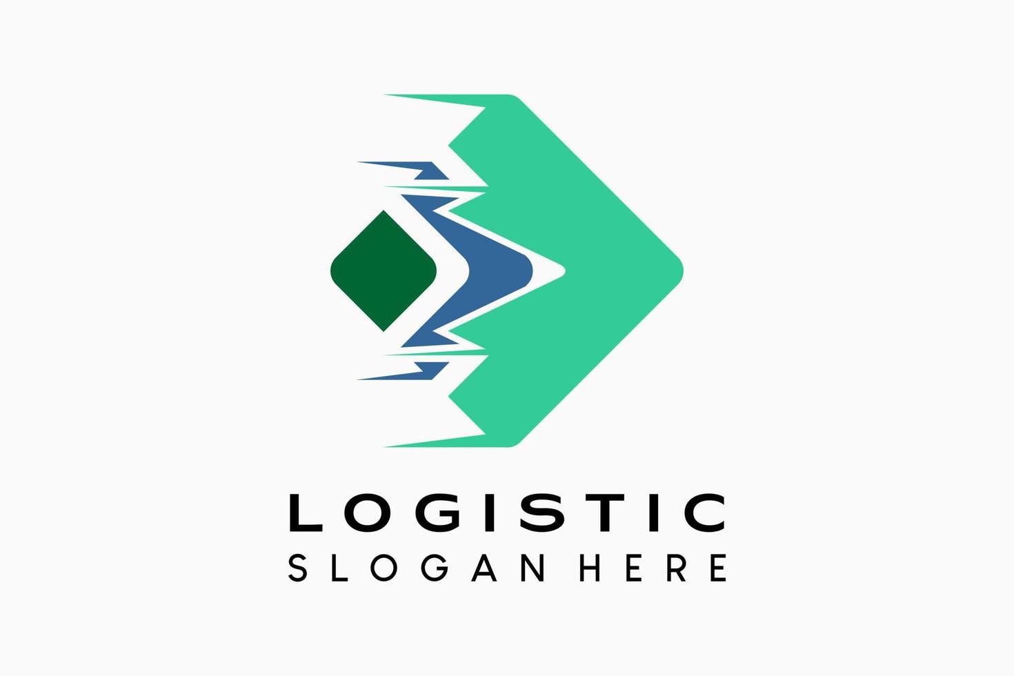 logistik företag logotyp design, leverans service. pil ikon i kreativ begrepp i romb. modern vektor illustration